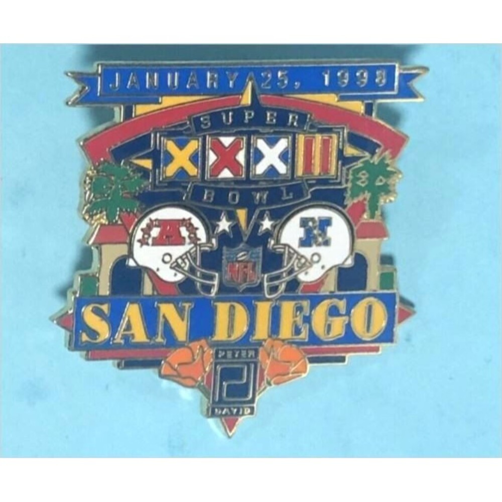 1998 NFL Super Bowl XXXII ,Denver Broncos v GB Packers ,San Diego Super Bowl Pin
